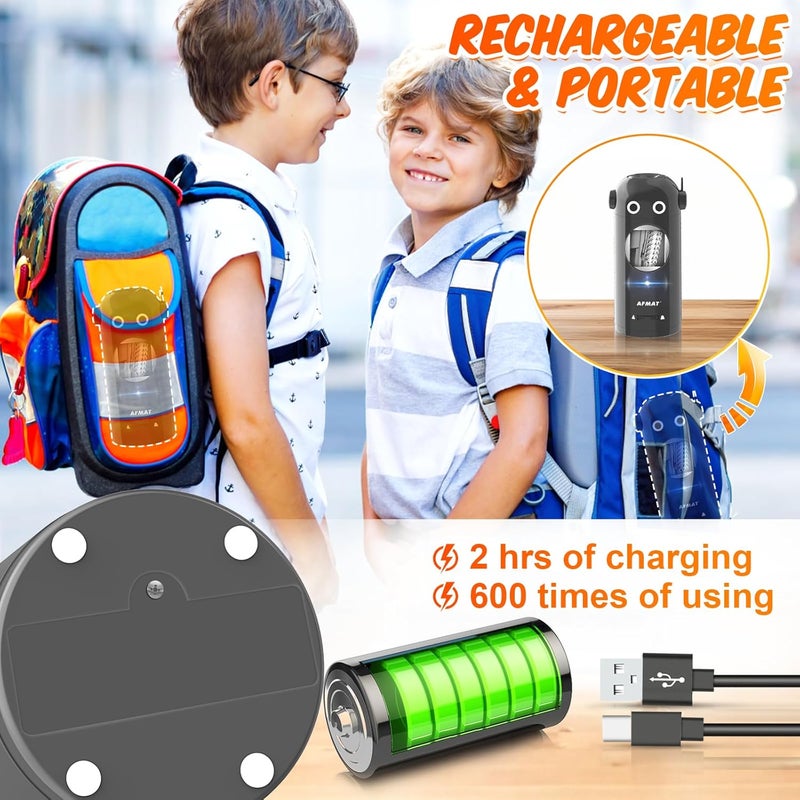 AFMAT Electric Pencil Sharpener for Colored Pencils 7-11.5mm, Fully Automatic Robot Pencil Sharpener, Auto in & Out, Rechargeable Hands-Free for Classroom/Home/Office, Battery Operated, PSX5RB, Gray - Image 5